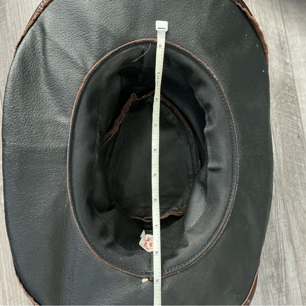Dark Brown Rodeo Distressed Braided Vintage Leather Cowboy Hat - Picture 9 of 9